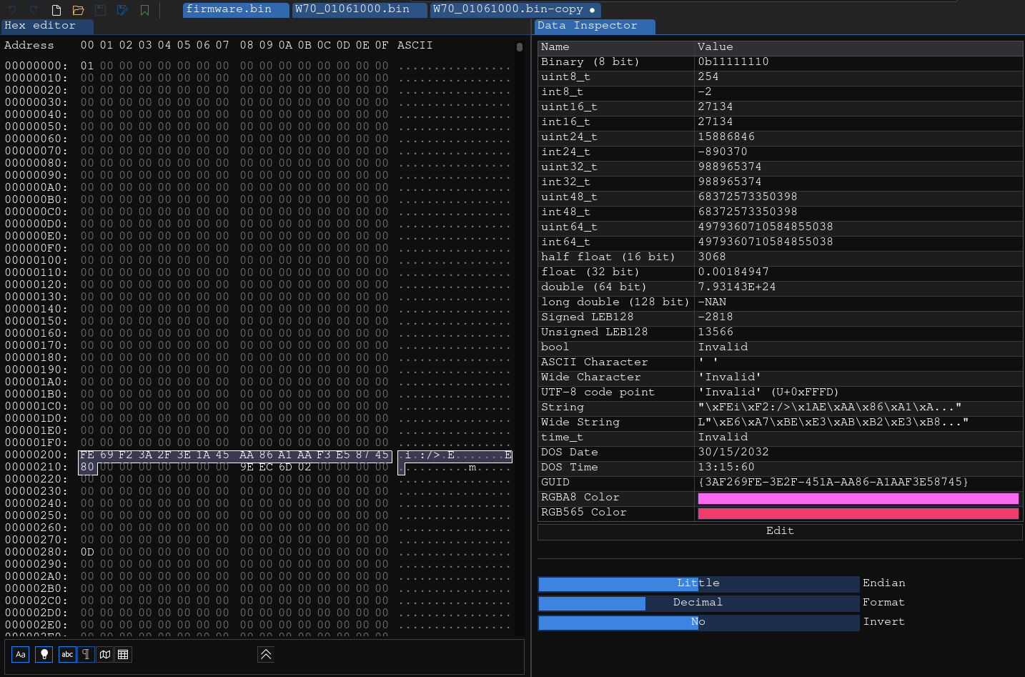 ImHex - analysis of second byte string